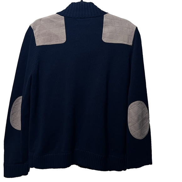 Lauren Ralph Lauren Women Sweater Jacket SZ Med Equestrian Classic Quilted Elbow - Picture 6 of 11
